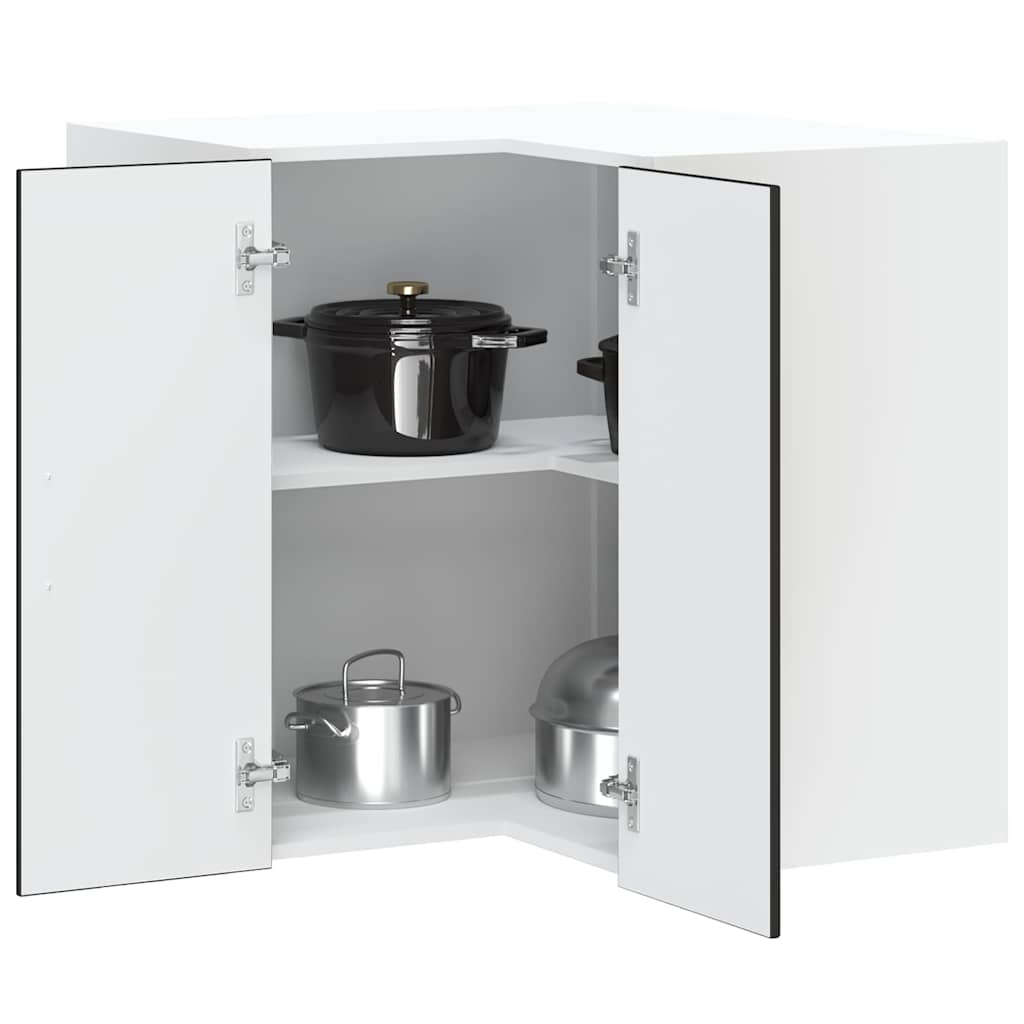 vidaXL Kitchen Wall Corner Cabinet "Kalmar" Black Engineered Wood
