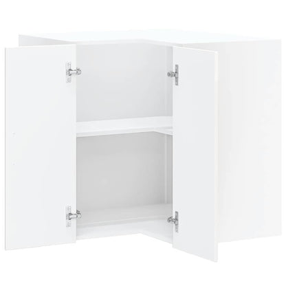 vidaXL Kitchen Wall Corner Cabinet "Kalmar" High Gloss White Engineered Wood