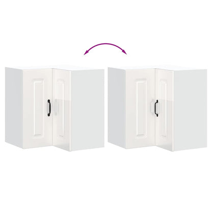 vidaXL Kitchen Wall Corner Cabinet "Kalmar" High Gloss White Engineered Wood