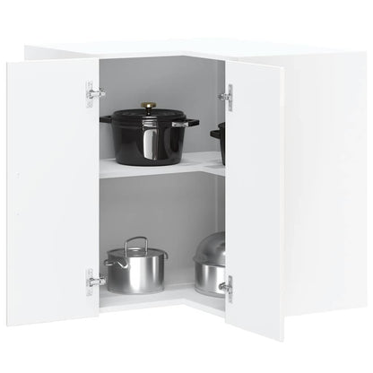 vidaXL Kitchen Wall Corner Cabinet "Kalmar" High Gloss White Engineered Wood