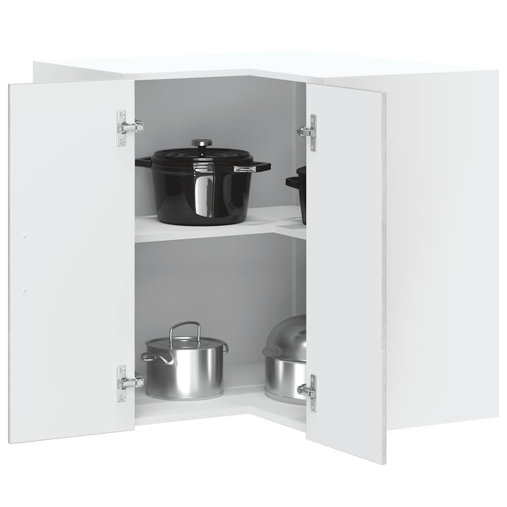 vidaXL Kitchen Wall Corner Cabinet "Kalmar" Concrete Grey Engineered Wood