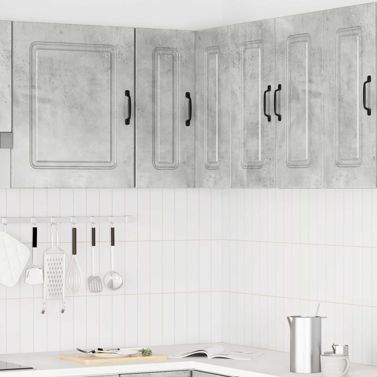 vidaXL Kitchen Wall Corner Cabinet "Kalmar" Concrete Grey