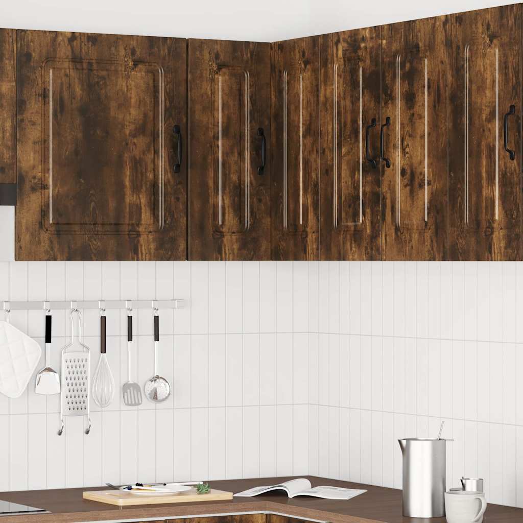 vidaXL Kitchen Wall Corner Cabinet "Kalmar" Smoked Oak Engineered Wood