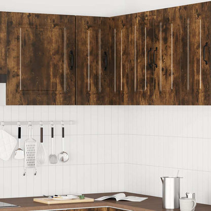 vidaXL Kitchen Wall Corner Cabinet "Kalmar" Smoked Oak Engineered Wood