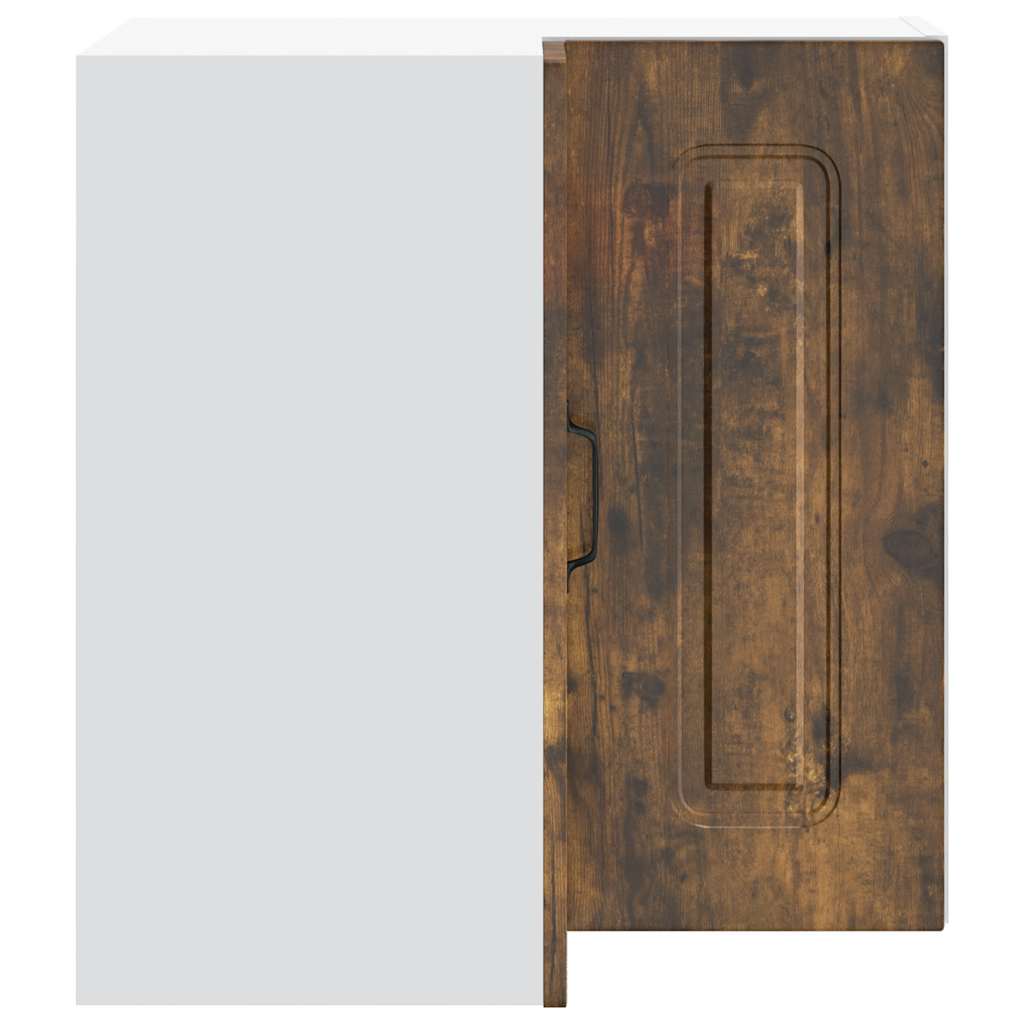 vidaXL Kitchen Wall Corner Cabinet "Kalmar" Smoked Oak Engineered Wood