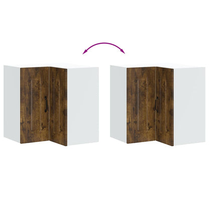 vidaXL Kitchen Wall Corner Cabinet "Kalmar" Smoked Oak Engineered Wood