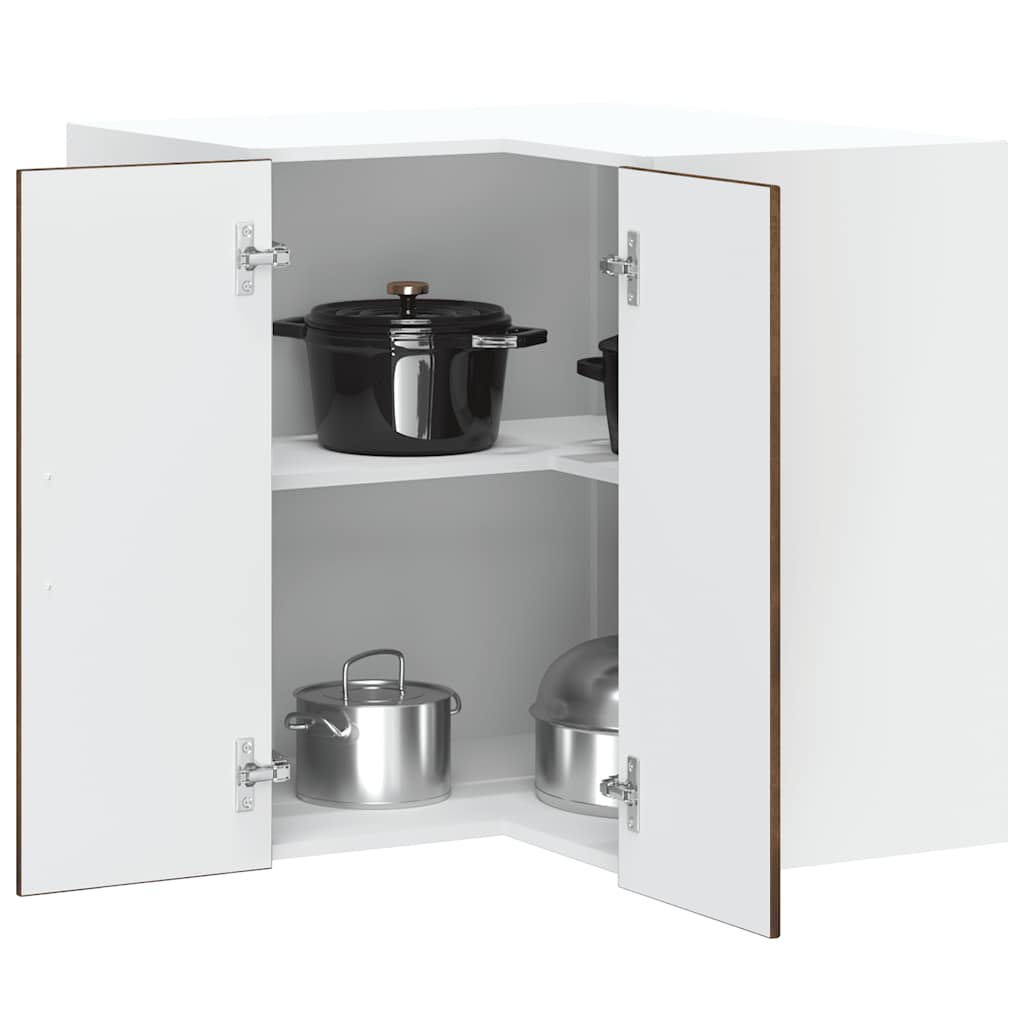 vidaXL Kitchen Wall Corner Cabinet "Kalmar" Smoked Oak Engineered Wood