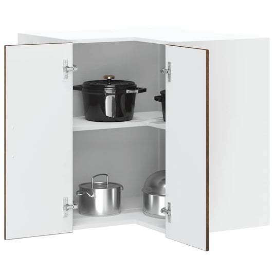 vidaXL Kitchen Wall Corner Cabinet "Kalmar" Smoked Oak Engineered Wood