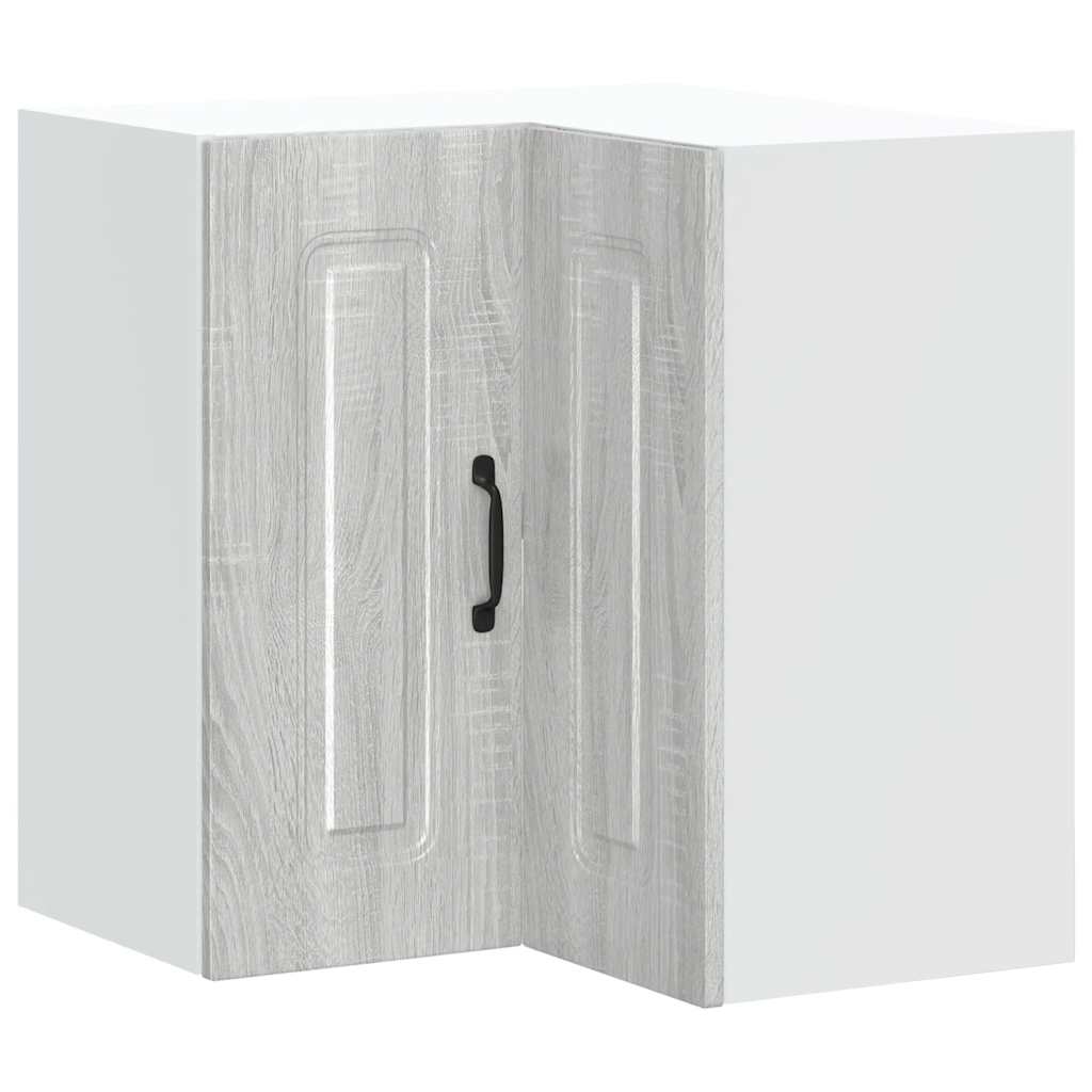vidaXL Kitchen Wall Corner Cabinet "Kalmar" Grey Sonoma Engineered Wood