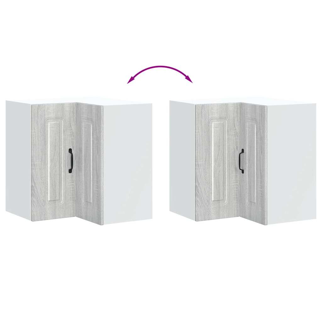 vidaXL Kitchen Wall Corner Cabinet "Kalmar" Grey Sonoma Engineered Wood