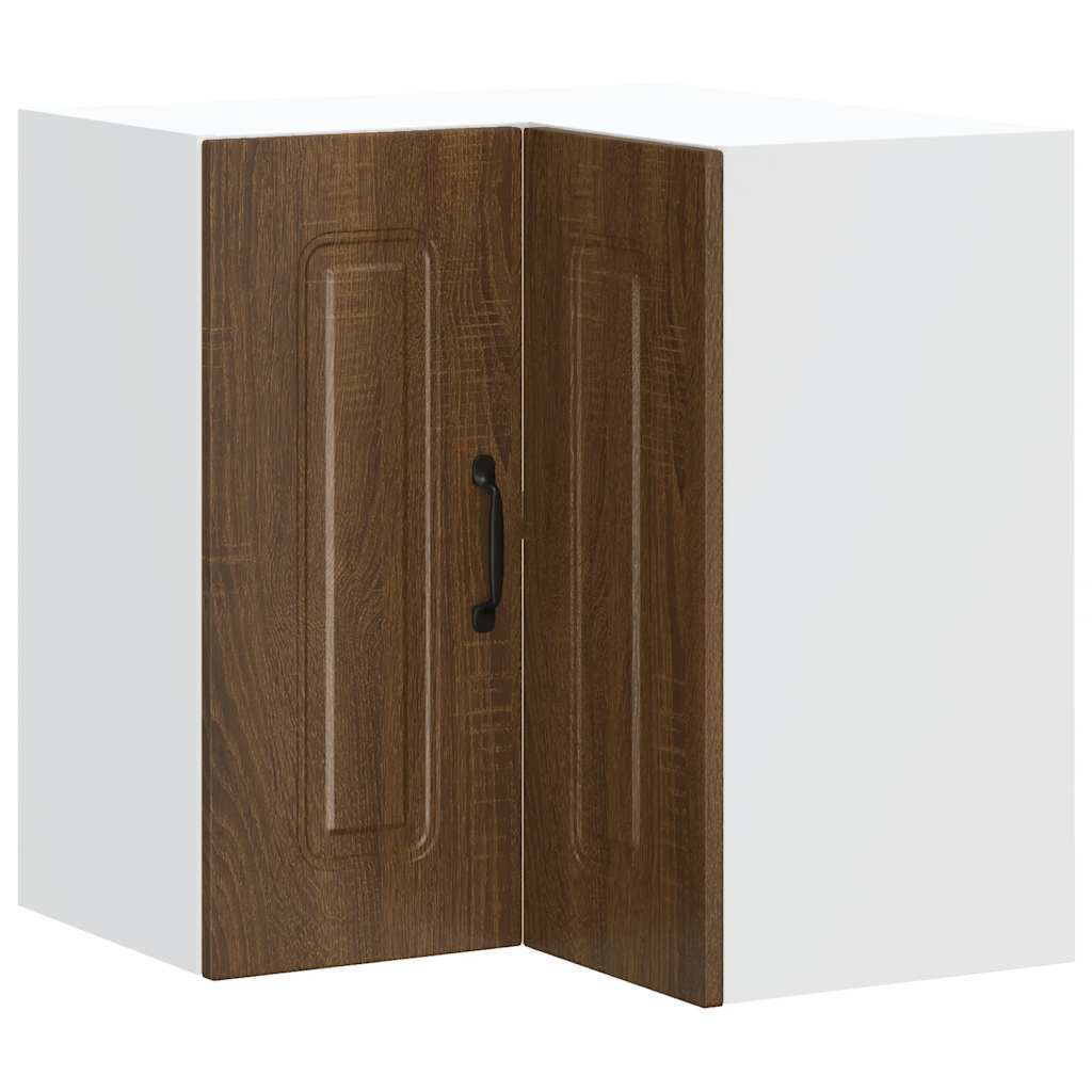 vidaXL Kitchen Wall Corner Cabinet "Kalmar" Brown Oak Engineered Wood
