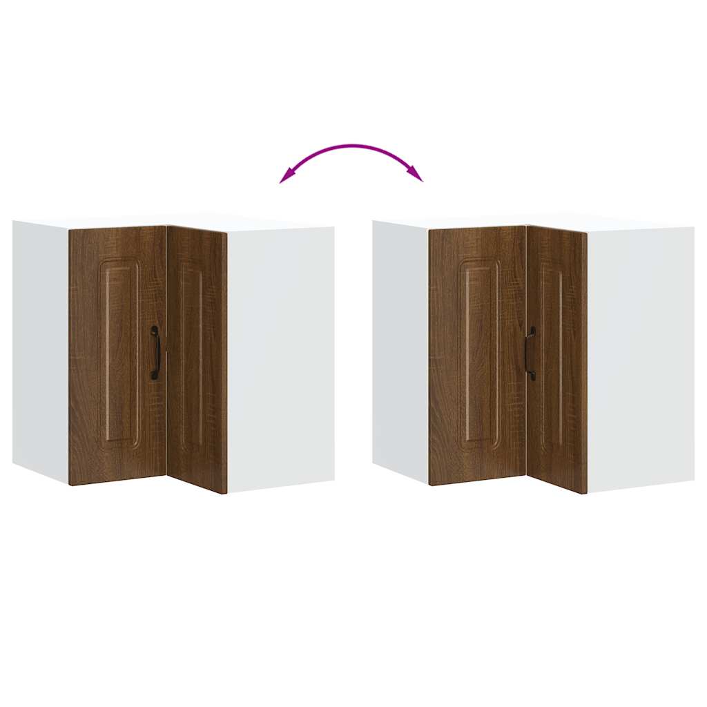 vidaXL Kitchen Wall Corner Cabinet "Kalmar" Brown Oak Engineered Wood