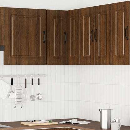 vidaXL Kitchen Wall Corner Cabinet "Kalmar" Brown Oak Engineered Wood