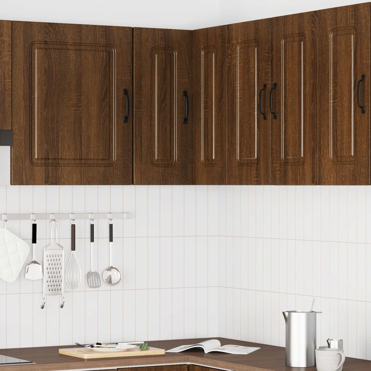 vidaXL Kitchen Wall Corner Cabinet "Kalmar" Brown Oak Engineered Wood