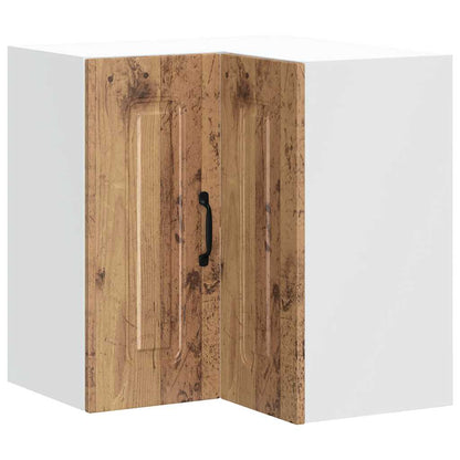 vidaXL Kitchen Wall Corner Cabinet "Kalmar" Old Wood Engineered Wood