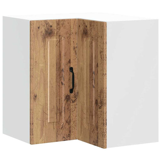 vidaXL Kitchen Wall Corner Cabinet "Kalmar" Old Wood Engineered Wood