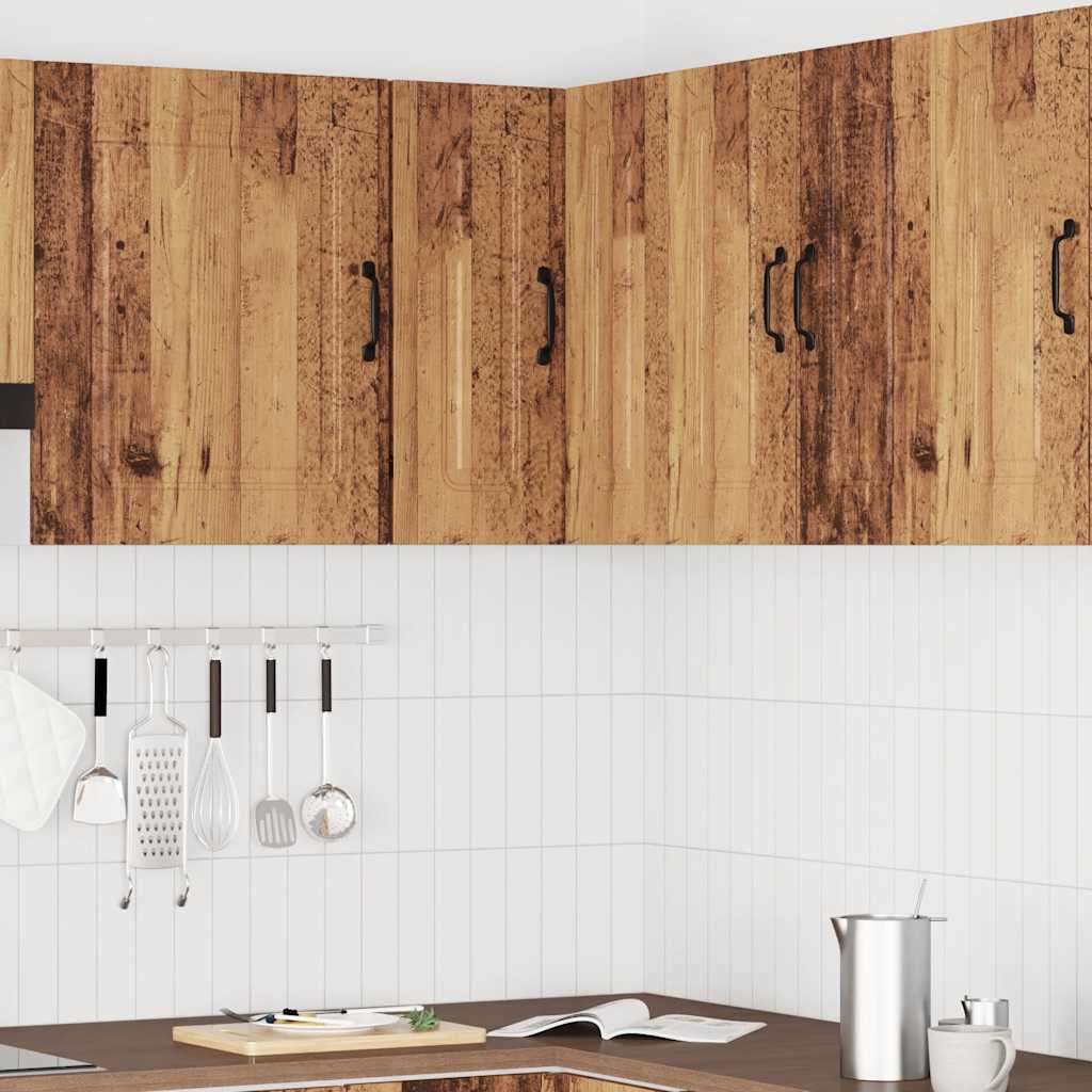 vidaXL Kitchen Wall Corner Cabinet "Kalmar" Old Wood Engineered Wood