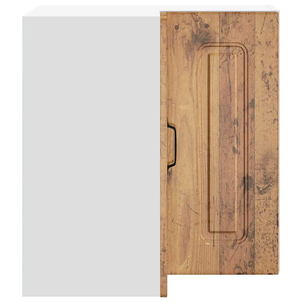 vidaXL Kitchen Wall Corner Cabinet "Kalmar" Old Wood Engineered Wood