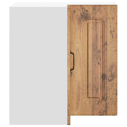 vidaXL Kitchen Wall Corner Cabinet "Kalmar" Old Wood Engineered Wood