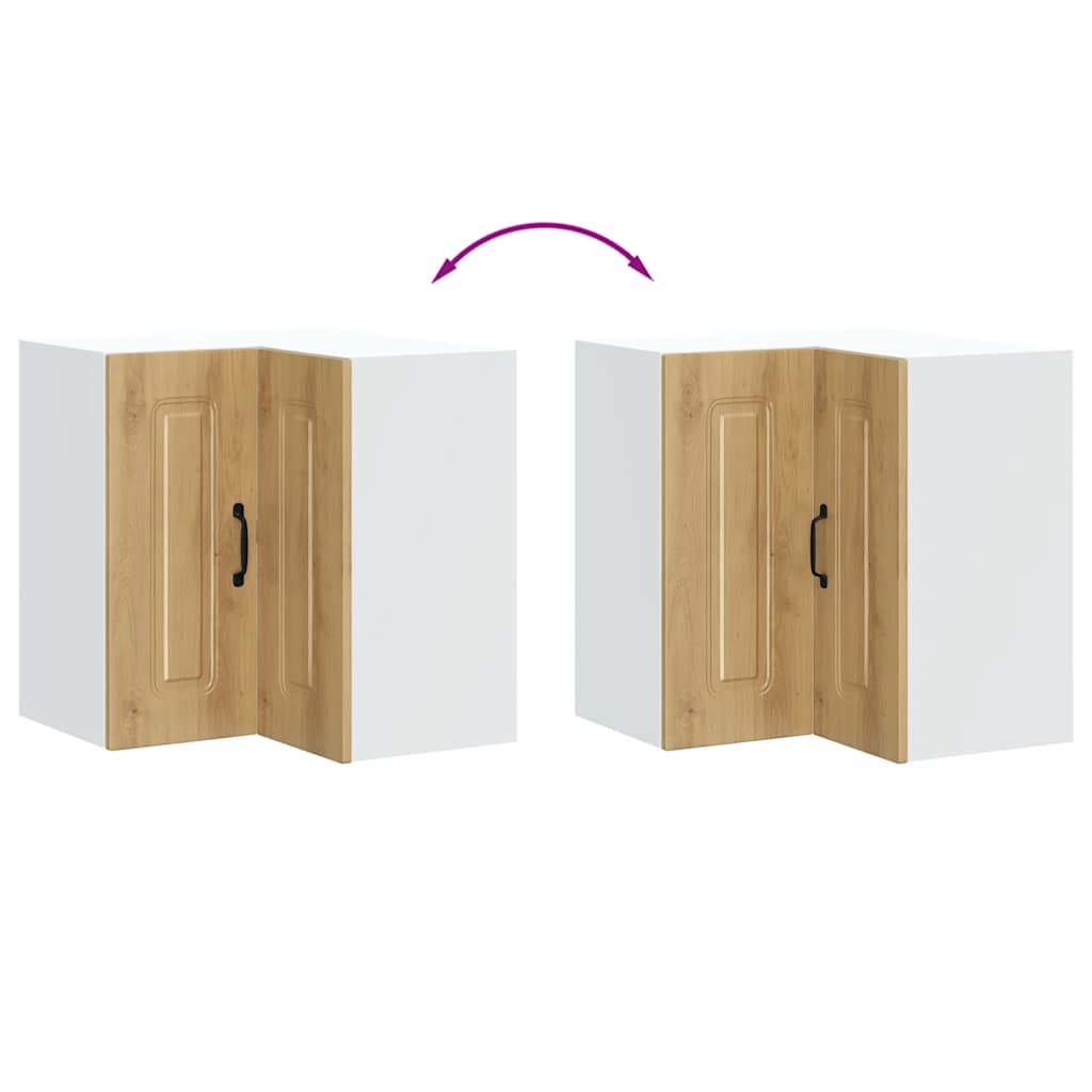 vidaXL Kitchen Wall Corner Cabinet Kalmar Artisan Oak Engineered Wood