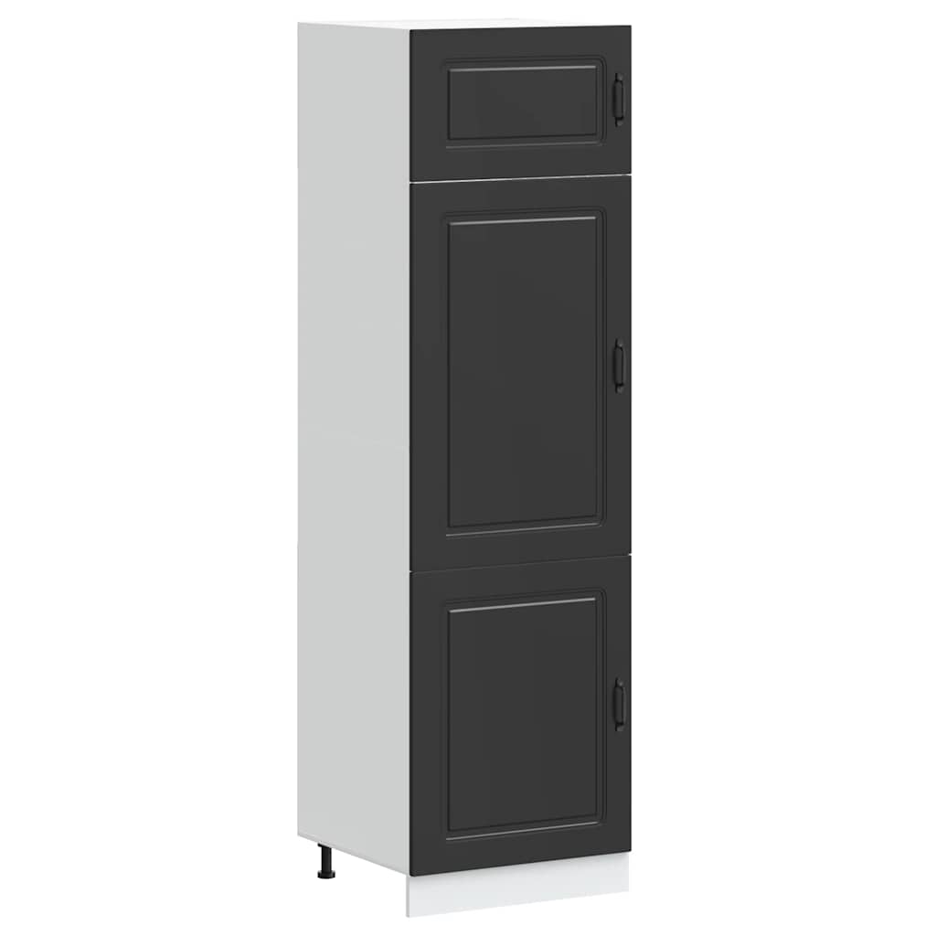 vidaXL Kitchen Cupboard "Kalmar" Black Engineered Wood