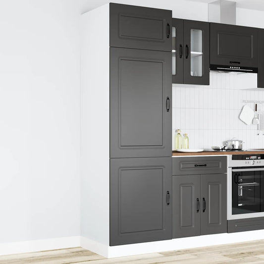 vidaXL Kitchen Cupboard "Kalmar" Black Engineered Wood