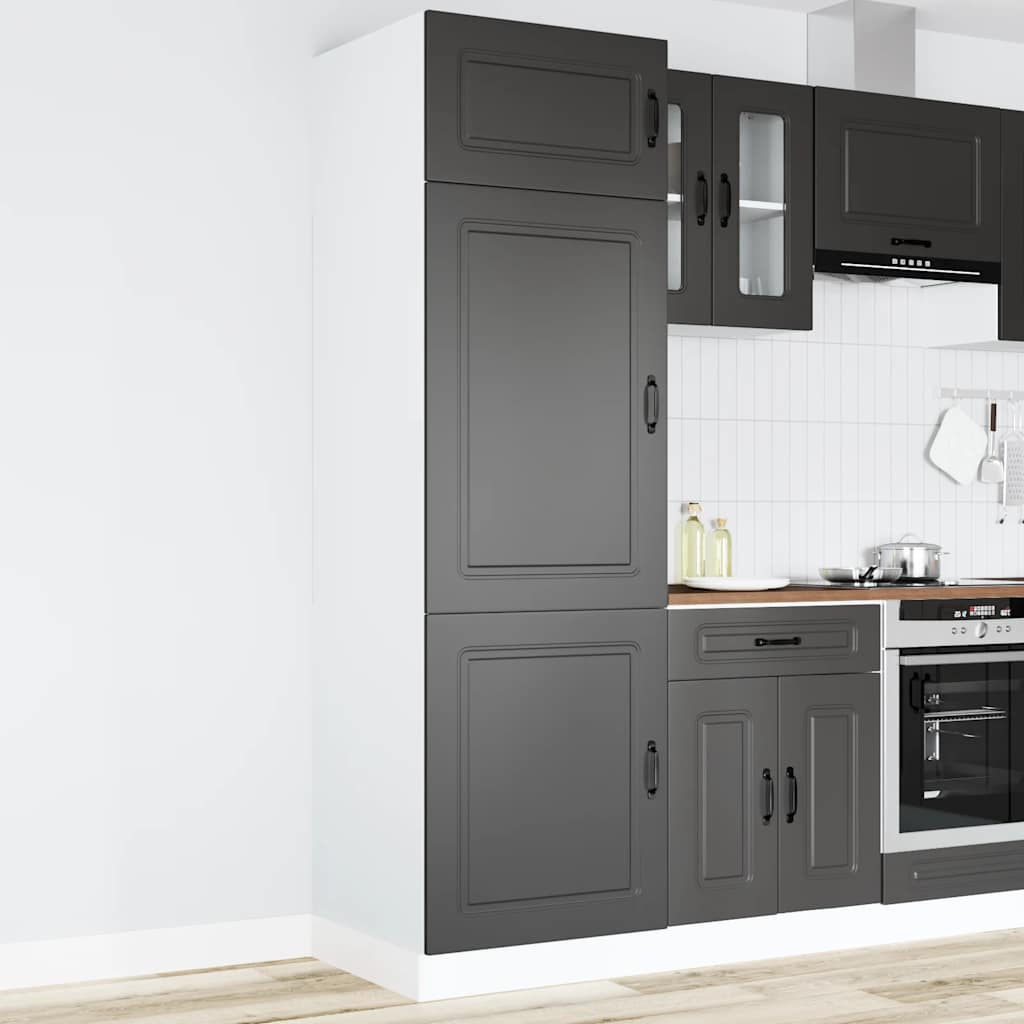vidaXL Kitchen Cupboard "Kalmar" Black Engineered Wood