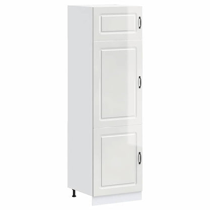 vidaXL Kitchen Cupboard "Kalmar" High Gloss White Engineered Wood