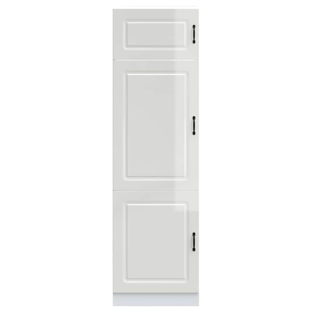 vidaXL Kitchen Cupboard "Kalmar" High Gloss White Engineered Wood