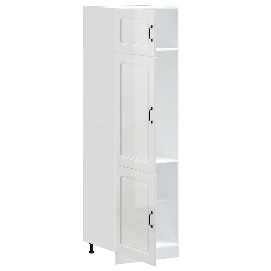 vidaXL Kitchen Cupboard "Kalmar" High Gloss White Engineered Wood