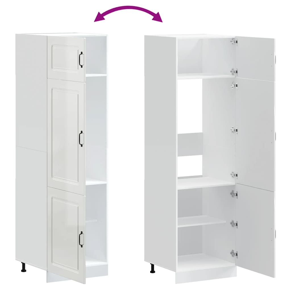 vidaXL Kitchen Cupboard "Kalmar" High Gloss White Engineered Wood