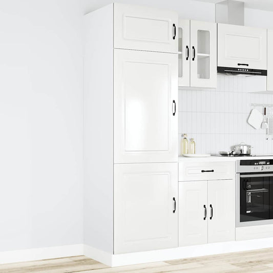 vidaXL Kitchen Cupboard "Kalmar" High Gloss White Engineered Wood