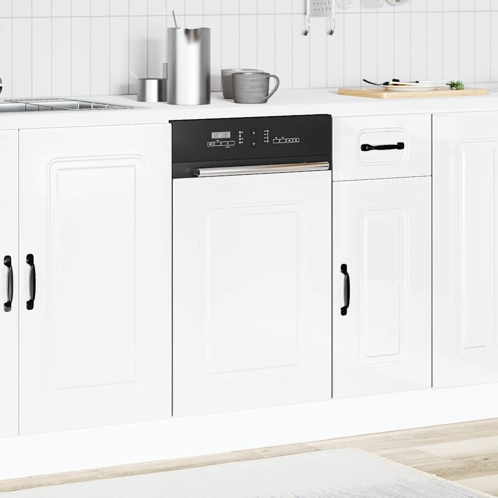 vidaXL Dishwasher Panel "Kalmar" High Gloss White 45x1,5x57 cm Engineered Wood