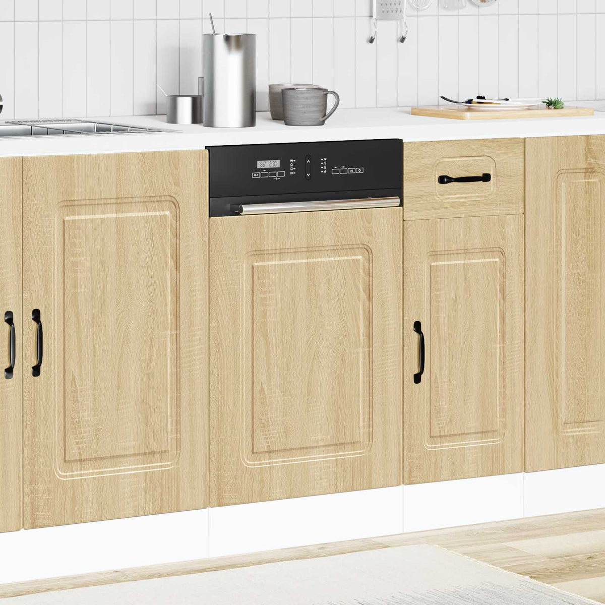 vidaXL Dishwasher Panel "Kalmar" Sonoma Oak 45x1,5x57 cm Engineered Wood