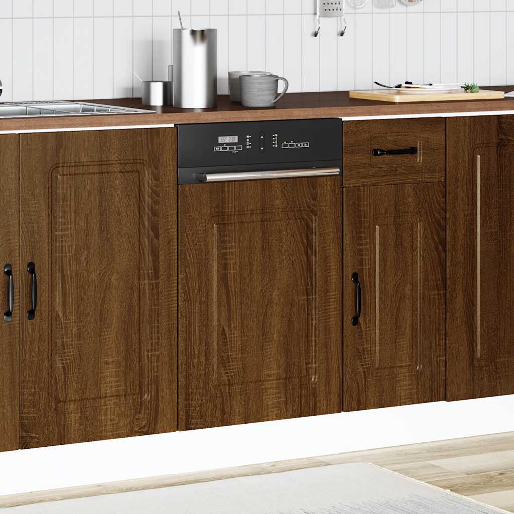 vidaXL Dishwasher Panel "Kalmar" Brown Oak 45x1,5x57 cm Engineered Wood