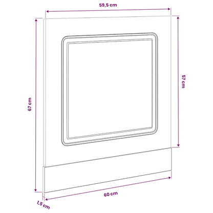 vidaXL Dishwasher Panel "Kalmar" White 60x1,5x57 cm Engineered Wood