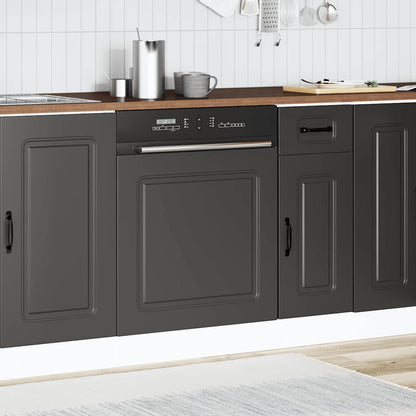 vidaXL Dishwasher Panel Kalmar Black 60x1.5x57 cm Engineered Wood