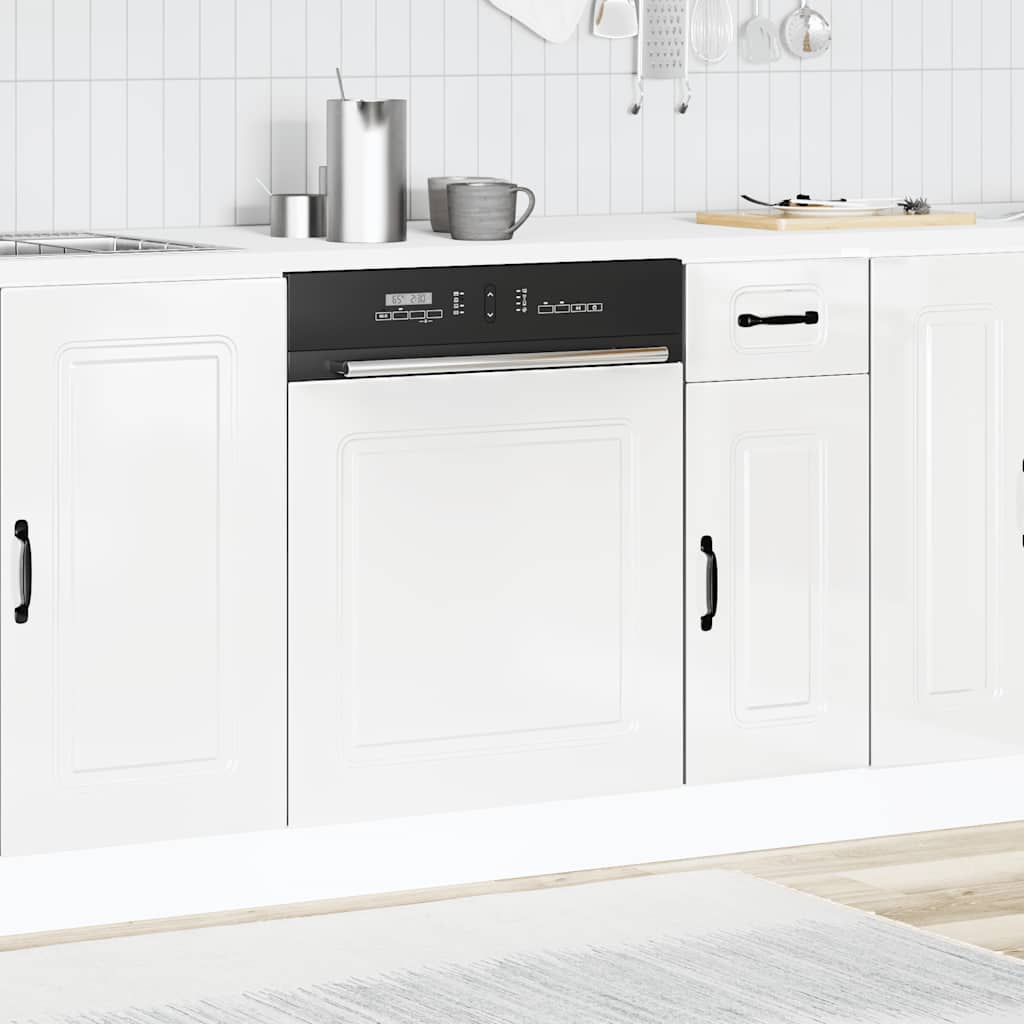 vidaXL Dishwasher Panel "Kalmar" High Gloss White 60x1,5x57 cm Engineered Wood