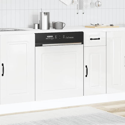 vidaXL Dishwasher Panel "Kalmar" High Gloss White 60x1,5x57 cm Engineered Wood