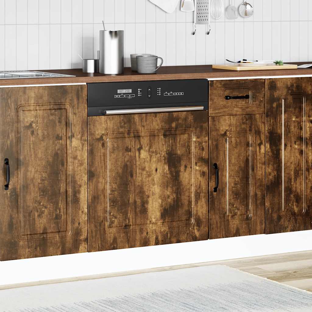 vidaXL Dishwasher Panel Kalmar Smoked Oak 60x1.5x57 cm Engineered Wood