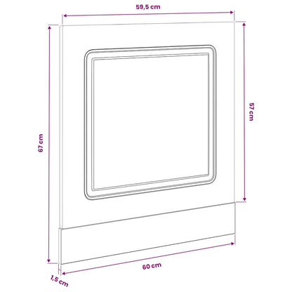 vidaXL Dishwasher Panel "Kalmar" Old Wood 60x1,5x57 cm Engineered Wood