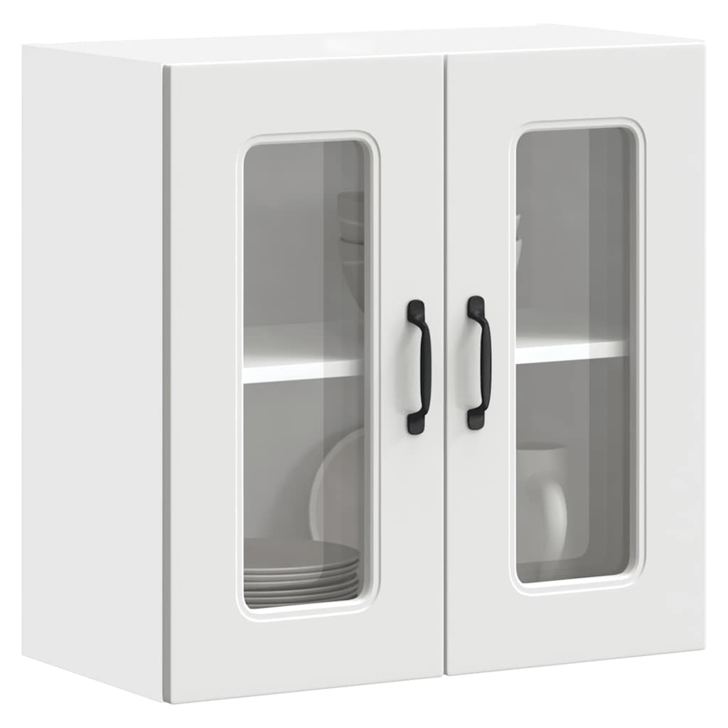 vidaXL Kitchen Wall Cabinet with Glass Door Kalmar White Engineered Wood