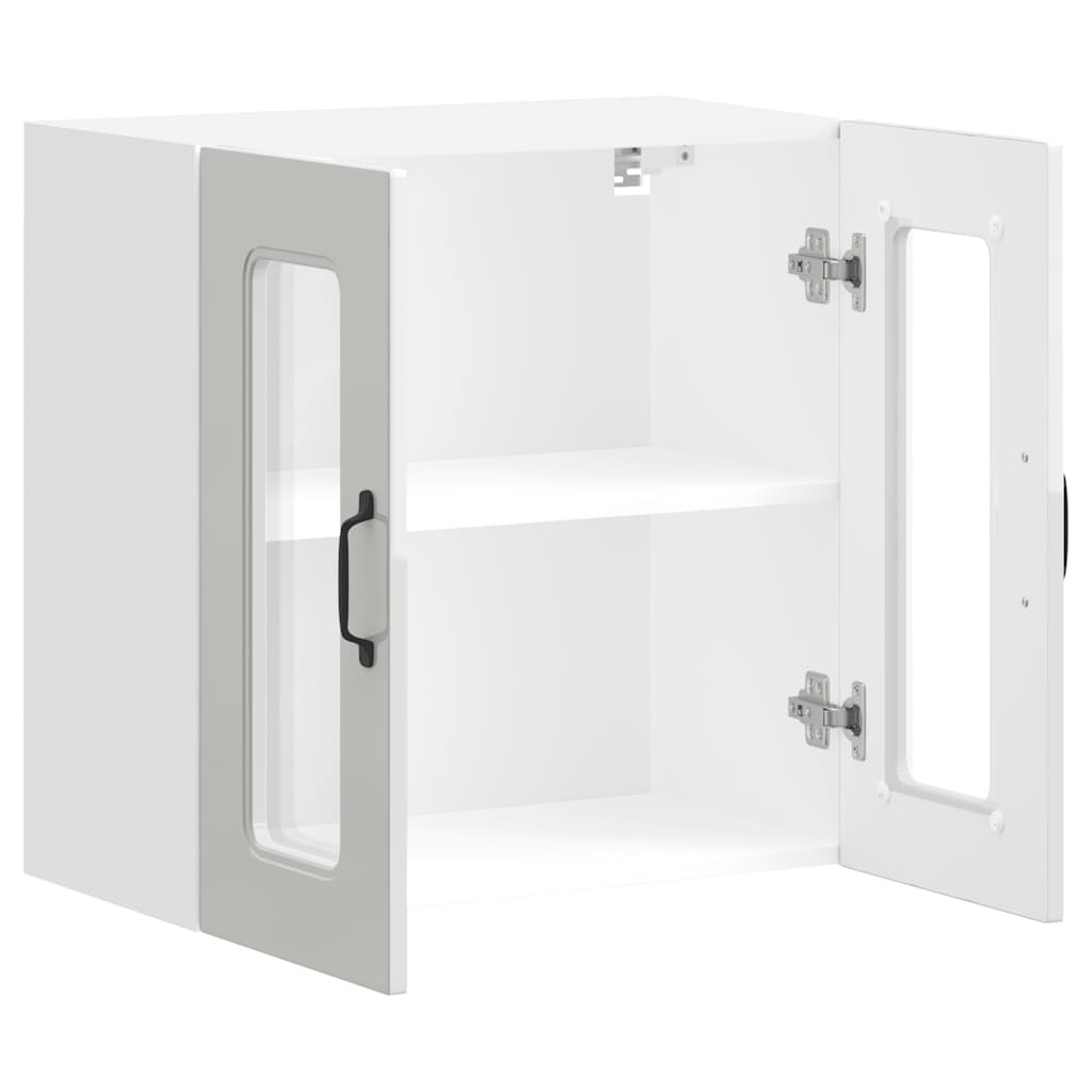 vidaXL Kitchen Wall Cabinet with Glass Door Kalmar High Gloss White Engineered Wood
