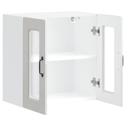 vidaXL Kitchen Wall Cabinet with Glass Door Kalmar High Gloss White Engineered Wood