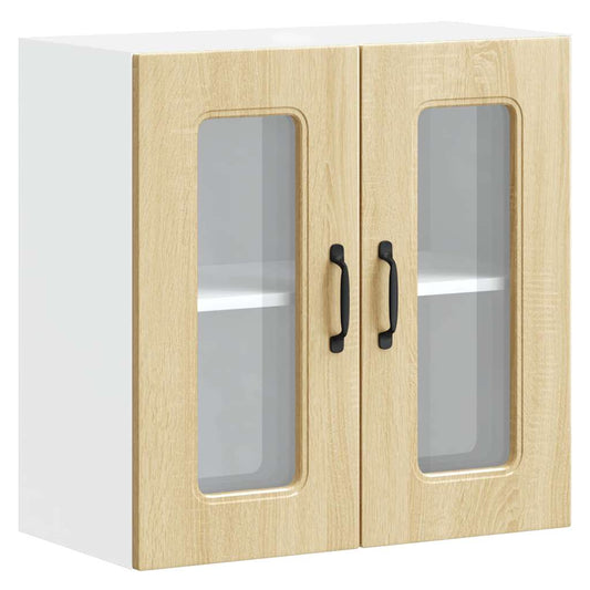 vidaXL Kitchen Wall Cabinet with Glass Door "Kalmar" Sonoma Oak Engineered Wood