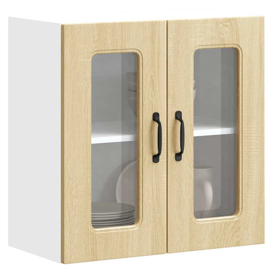 vidaXL Kitchen Wall Cabinet with Glass Door "Kalmar" Sonoma Oak Engineered Wood