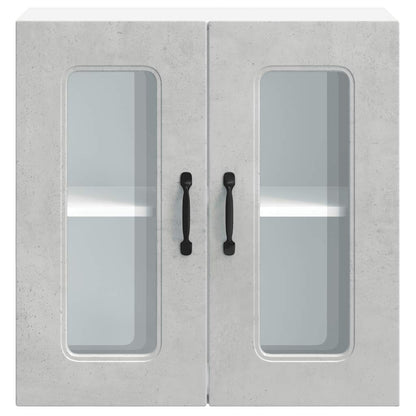 vidaXL Kitchen Wall Cabinet with Glass Door "Kalmar" Concrete Grey Engineered Wood
