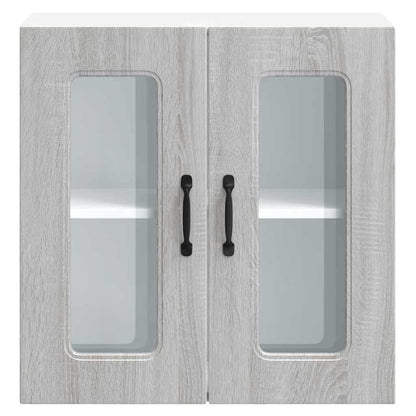 vidaXL Kitchen Wall Cabinet with Glass Door "Kalmar" Grey Sonoma Engineered Wood