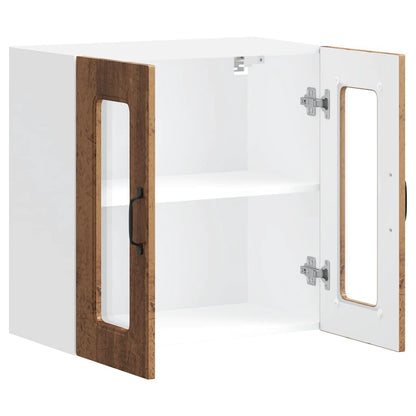 vidaXL Kitchen Wall Cabinet with Glass Door "Kalmar" Old Wood Engineered Wood