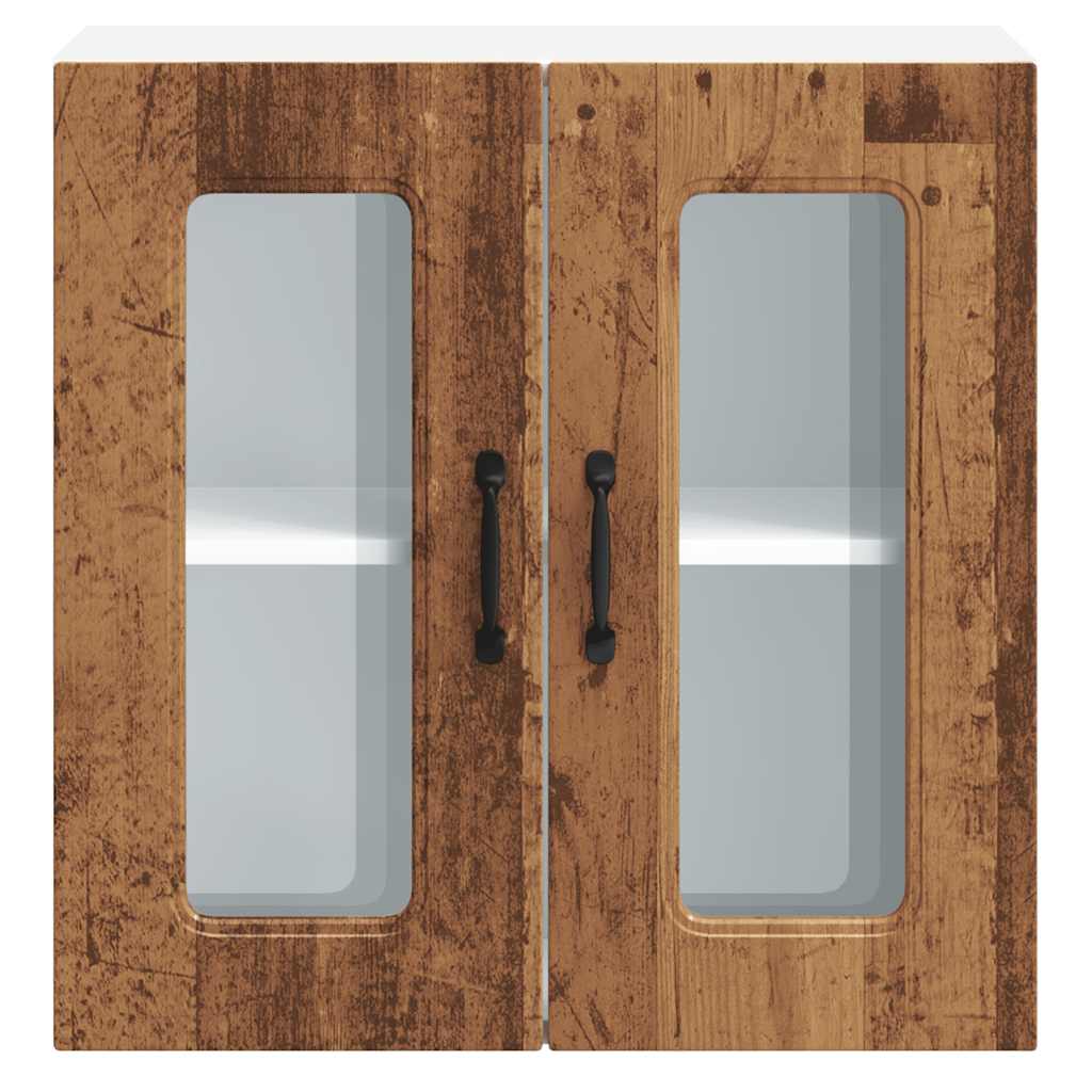 vidaXL Kitchen Wall Cabinet with Glass Door "Kalmar" Old Wood Engineered Wood